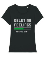 Deleting Feelings Please Wait Tricou mânecă scurtă guler larg fitted Damă Expresser