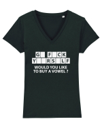 G_ F_CK Y__ RS_LF Tricou mânecă scurtă guler V Damă Evoker