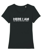 HERE I AM NOW, WHAT ARE YOUR OTHER 2 WISHES? Tricou mânecă scurtă guler larg fitted Damă Expresser