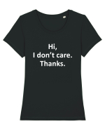 Hi, I Don't Care. Thanks. Tricou mânecă scurtă guler larg fitted Damă Expresser