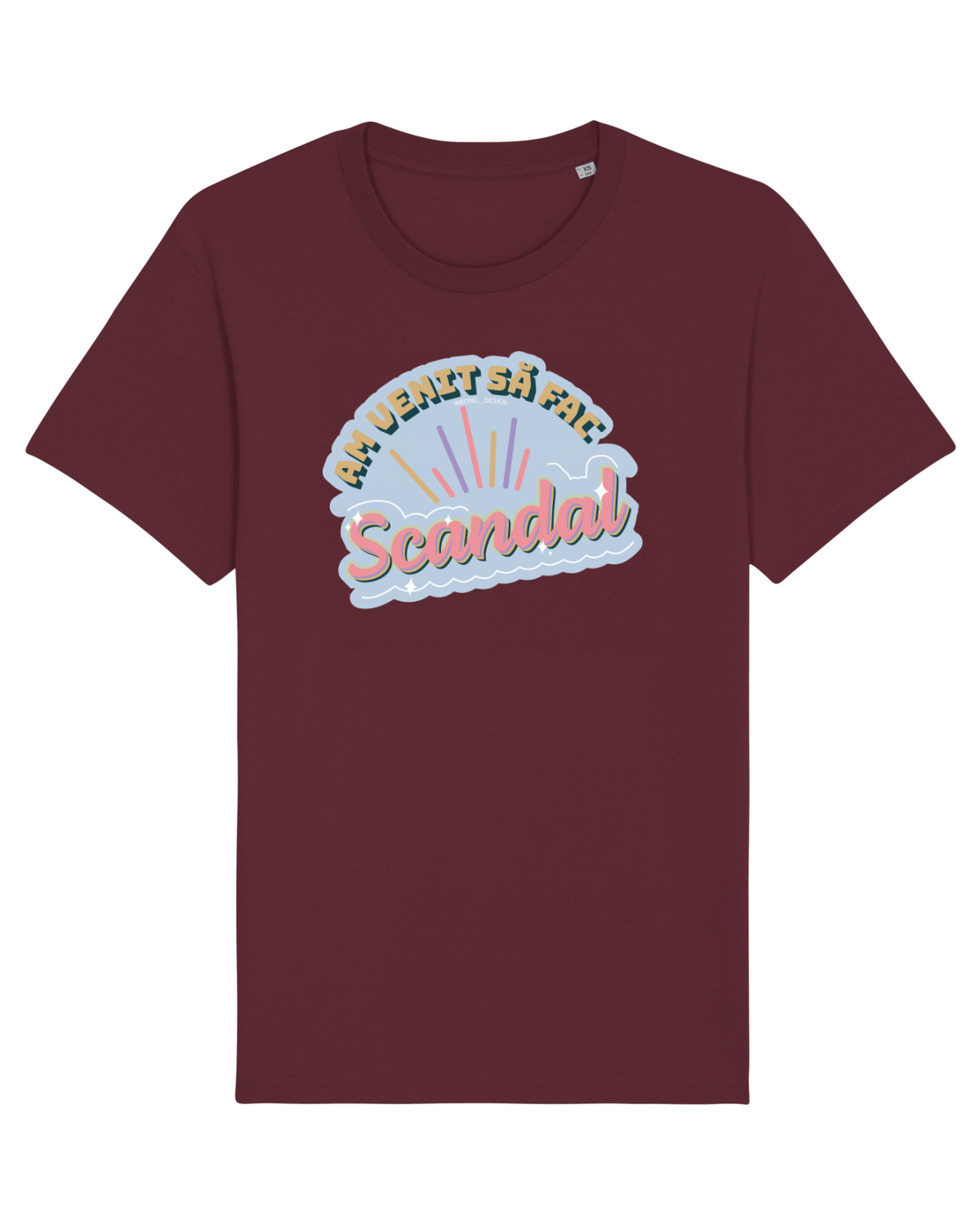 Tricou mânecă scurtă Unisex Rocker Burgundy