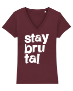 Stay Brutal Tricou mânecă scurtă guler V Damă Evoker