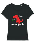 I am Unstopable... Tricou mânecă scurtă guler larg fitted Damă Expresser