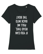 If You Can Read This, Pull Me Back Into The Boat Tricou mânecă scurtă guler larg fitted Damă Expresser