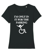 I'm in it for the parking Tricou mânecă scurtă guler larg fitted Damă Expresser