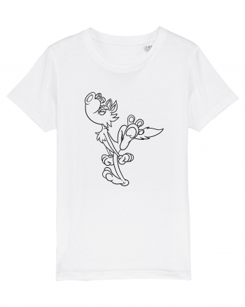 Cartoon howling wolf White