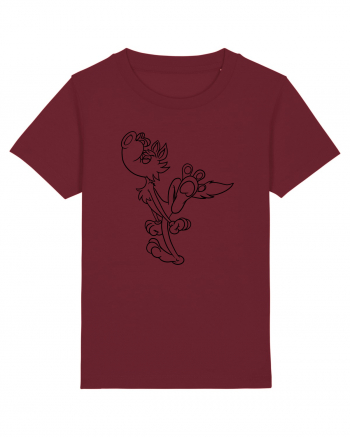 Cartoon howling wolf Burgundy