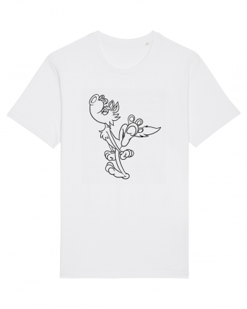 Cartoon howling wolf White