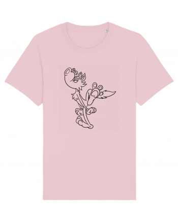 Cartoon howling wolf Cotton Pink