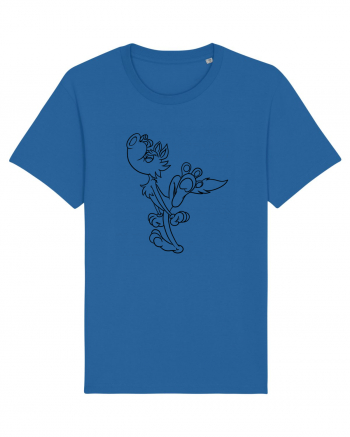 Cartoon howling wolf Royal Blue