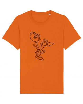 Cartoon howling wolf Bright Orange