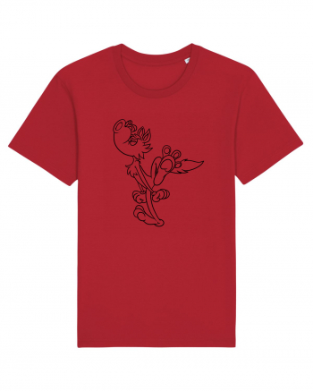 Cartoon howling wolf Red