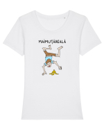 Maimuțăreală Tricou mânecă scurtă guler larg fitted Damă Expresser