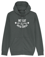 My cat lets me sleep in his bed Hanorac cu fermoar Unisex Connector