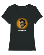 Craniu cu casti - skullphones 07 galben Tricou mânecă scurtă guler larg fitted Damă Expresser