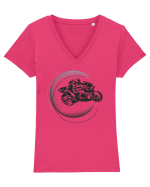 Biker - live to ride Tricou mânecă scurtă guler V Damă Evoker
