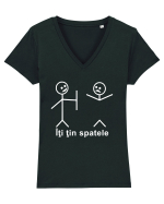 Iti tin spatel Tricou mânecă scurtă guler V Damă Evoker
