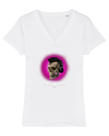 Craniu cu casti - skullphones 07 magenta White