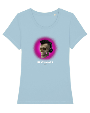 Craniu cu casti - skullphones 07 magenta Sky Blue