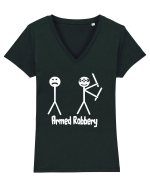 Armed Robbery Tricou mânecă scurtă guler V Damă Evoker