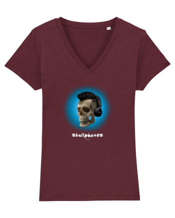 Craniu cu casti - skullphones 07 albastru 1 Burgundy