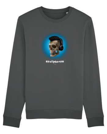 Craniu cu casti - skullphones 07 albastru 1 Anthracite