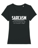 Sarcasm Because Beating the Crap Out of People is Illegal Tricou mânecă scurtă guler larg fitted Damă Expresser
