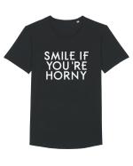 SMILE IF YOU'RE HORNY Tricou mânecă scurtă guler larg Bărbat Skater