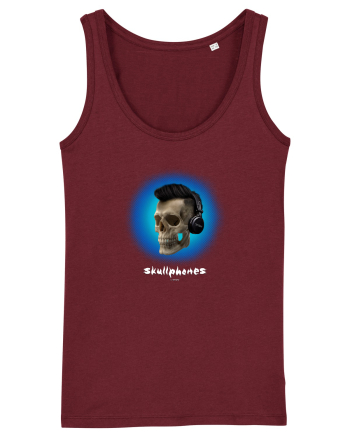 Craniu cu casti - skullphones 07 albastru 2 Burgundy