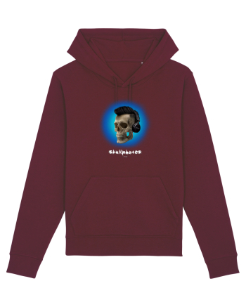 Craniu cu casti - skullphones 07 albastru 2 Burgundy