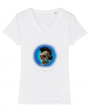 Craniu cu casti - skullphones 07 albastru 2 White