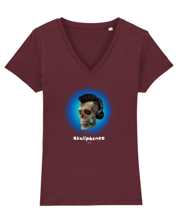 Craniu cu casti - skullphones 07 albastru 2 Burgundy