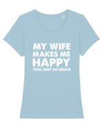 WIFE Tricou mânecă scurtă guler larg fitted Damă Expresser