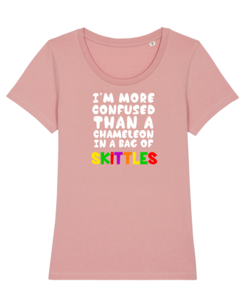 Chameleon in a bag of SKITTLES Canyon Pink