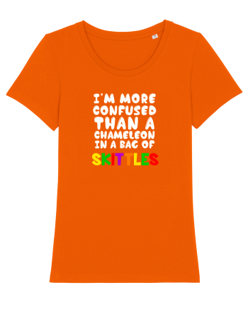 Chameleon in a bag of SKITTLES Bright Orange