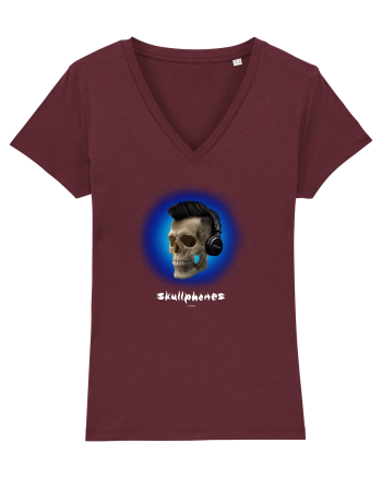 Craniu cu casti - skullphones 07 albastru 3 Burgundy