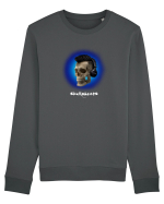 Craniu cu casti - skullphones 07 albastru 3 Bluză mânecă lungă Unisex Rise