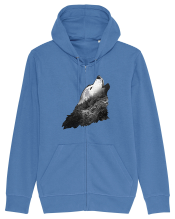 Wolf howling Bright Blue