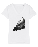 Wolf howling Tricou mânecă scurtă guler V Damă Evoker