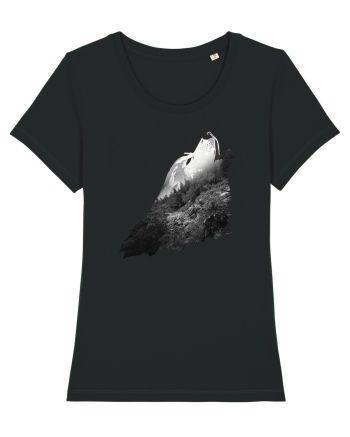 Wolf howling Black