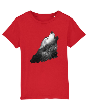 Wolf howling Red