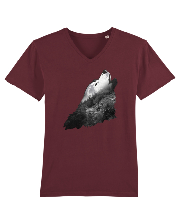 Wolf howling Burgundy