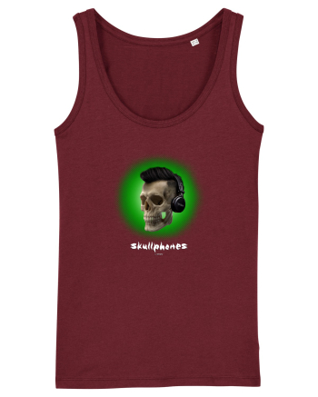 Craniu cu casti - skullphones 07 verde Burgundy