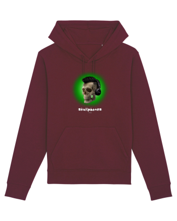 Craniu cu casti - skullphones 07 verde Burgundy