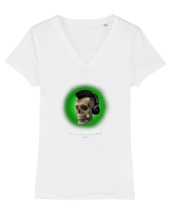 Craniu cu casti - skullphones 07 verde White