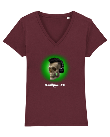 Craniu cu casti - skullphones 07 verde Burgundy