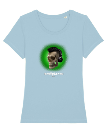 Craniu cu casti - skullphones 07 verde Sky Blue