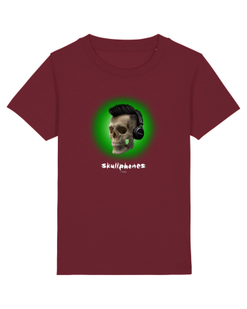 Craniu cu casti - skullphones 07 verde Burgundy