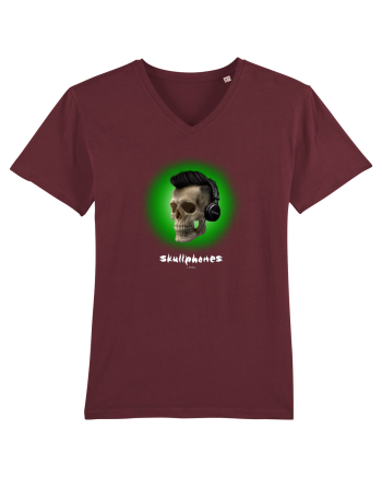 Craniu cu casti - skullphones 07 verde Burgundy