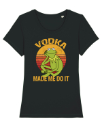 VODKA MADE ME DO IT KERMIT Tricou mânecă scurtă guler larg fitted Damă Expresser